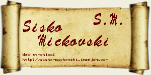 Sisko Mickovski vizit kartica